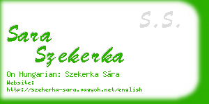 sara szekerka business card