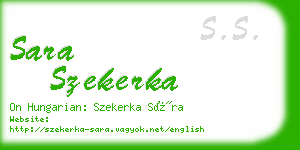 sara szekerka business card